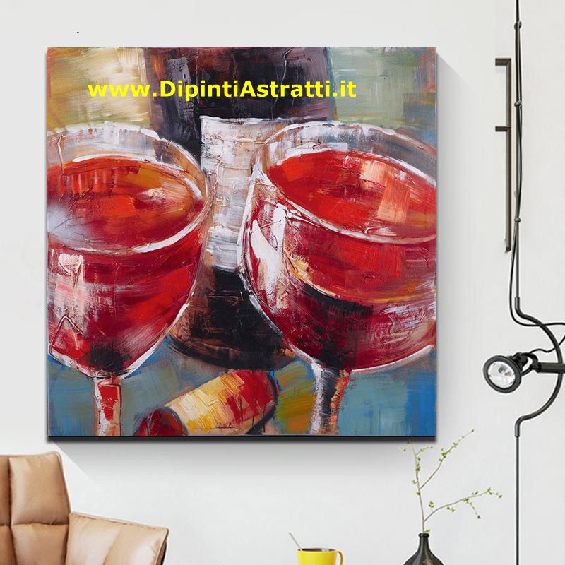 QUADRO MODERNO BICCHIERI DI VINO - DipintiAstratti